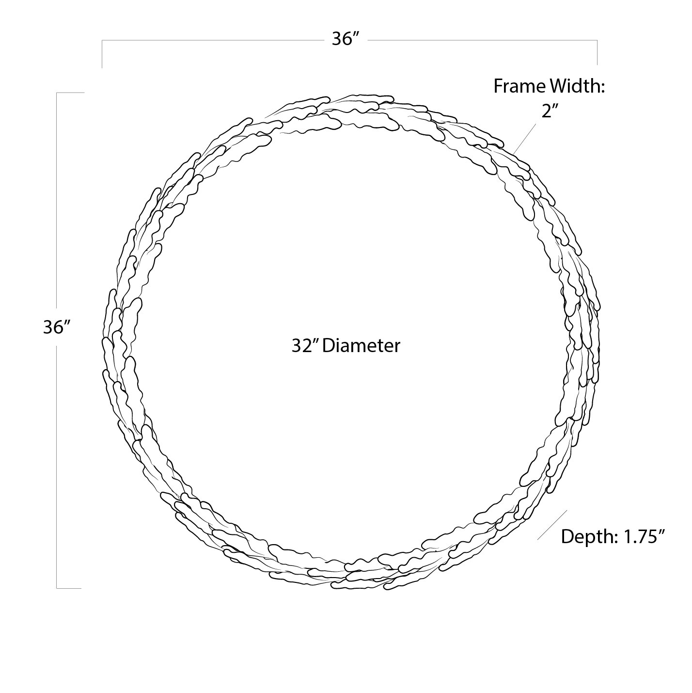 Olive Branch Mirror Line Drawing